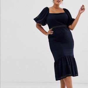 Asos Curve Lace Puff Sleeve Dress